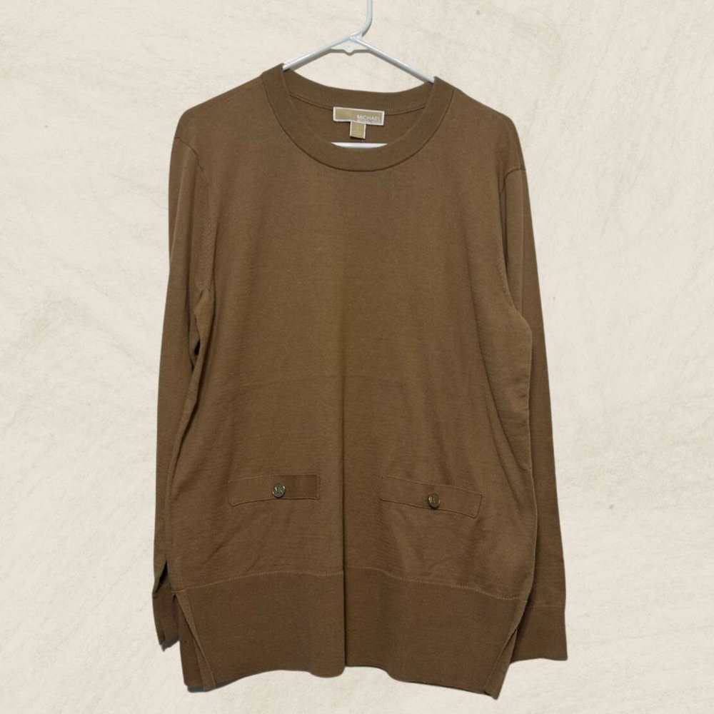 Michael Kors Large Tan Women's Long Sleeve Sweater